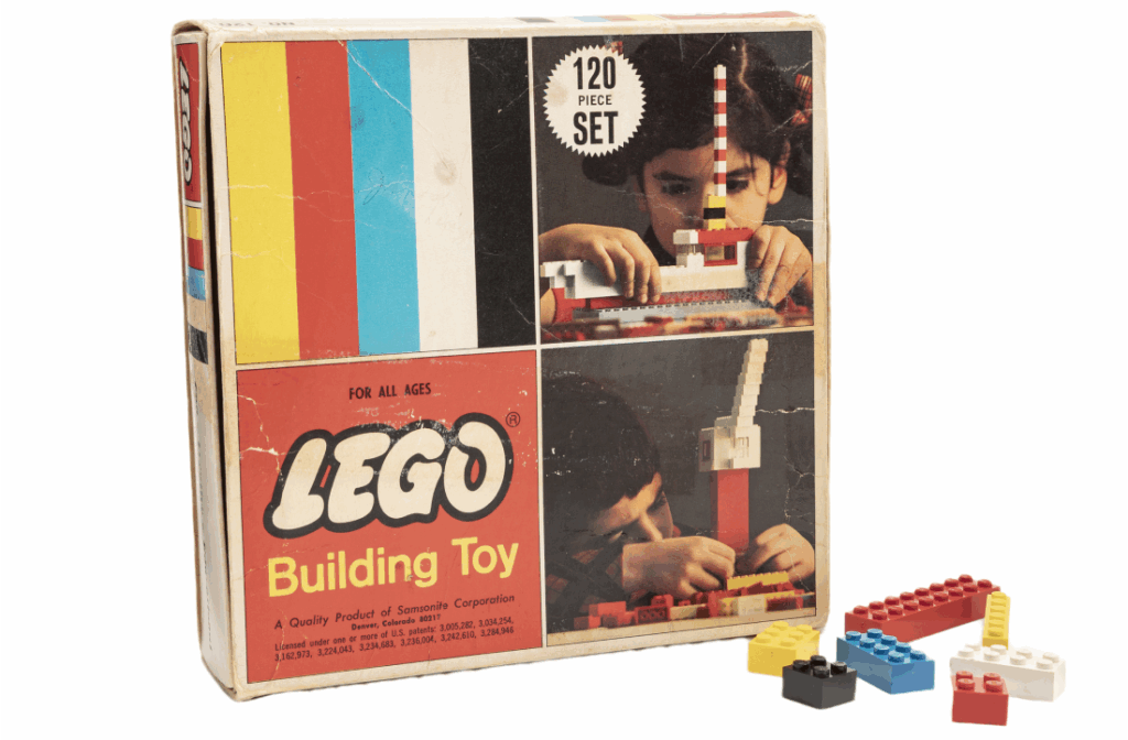 a vintage lego set box