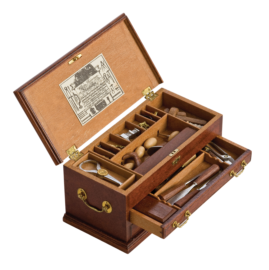 a miniature tool box for a cobbler