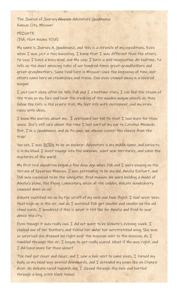 Journey Goodmouse journal entry