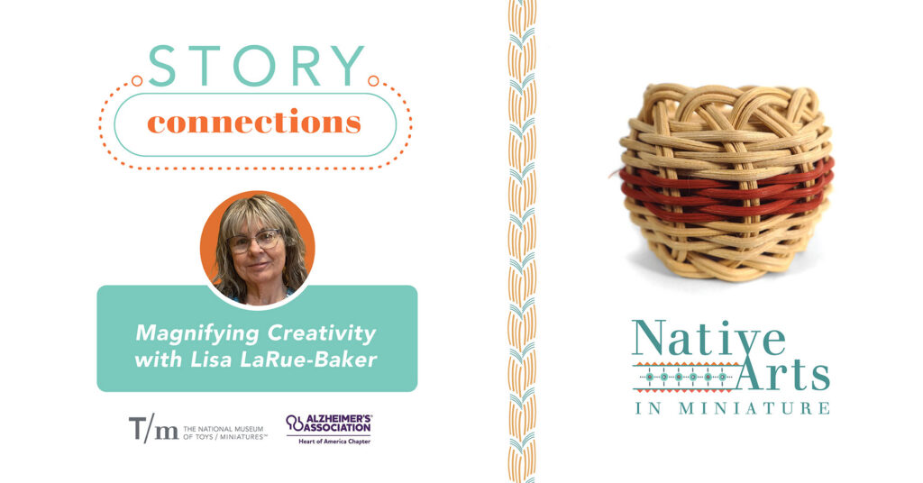 Photo of Lisa LaRue-Baker and her miniature basket.