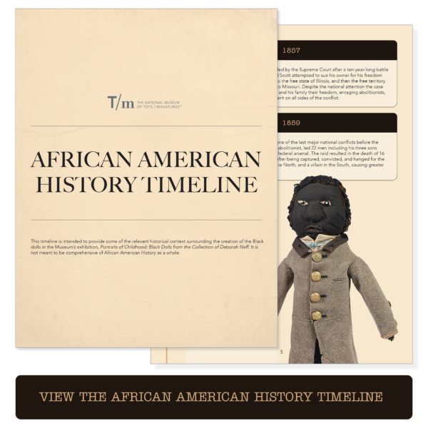 Tan colored book cover titled "African American History Timeline."