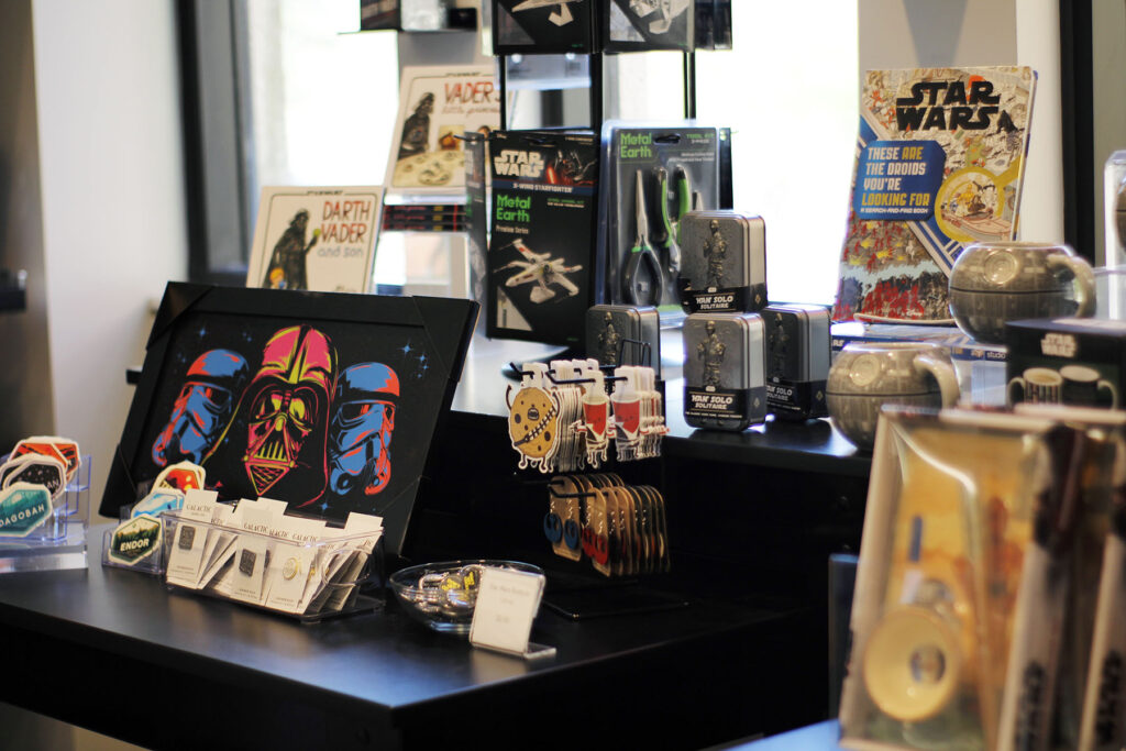 Star Wars product on display in the Museum Store.