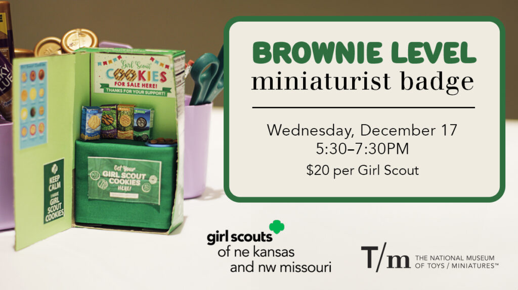 A miniature Girl Scout cookie booth.