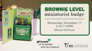 A miniature Girl Scout cookie booth.