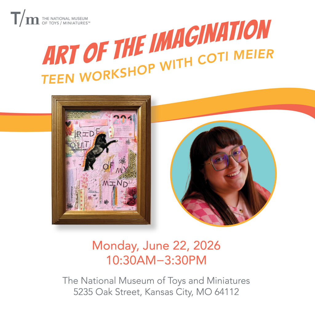 Photo of Coti Meier with her artwork.
